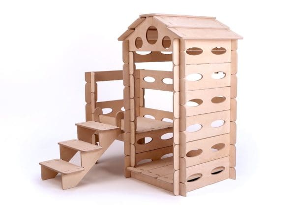 Houten speelhuis set naturel KateHaa - Afbeelding 3